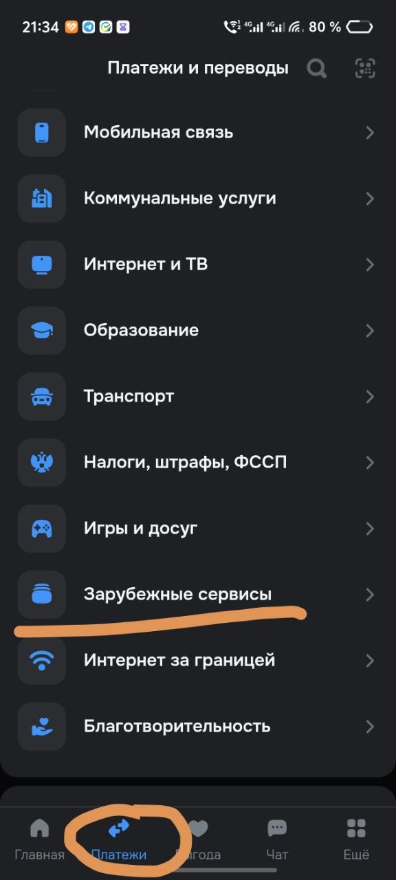 Каталог зарубежных сервисов в Ozon Банке